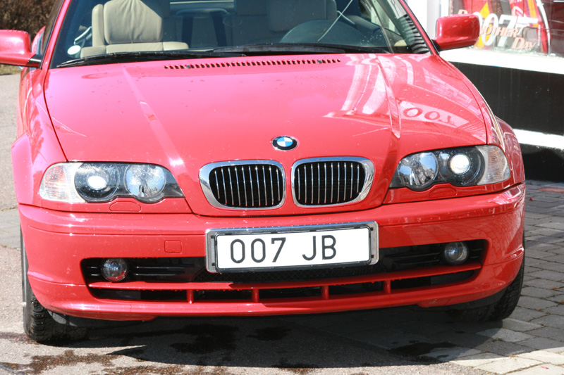 007 JB BMW 323 Ci Cabriolet (2000) Tillverkad 200007  registrations plate 007 JB