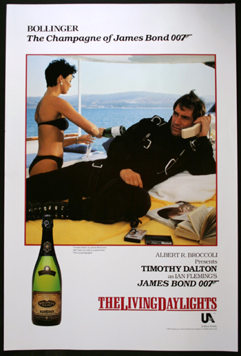 THE LIVING DAYLIGHTS, Bollinger poster, 1987, James Bond