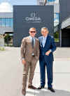 Daniel Craig with OMEGA President Stephen Urquhart.