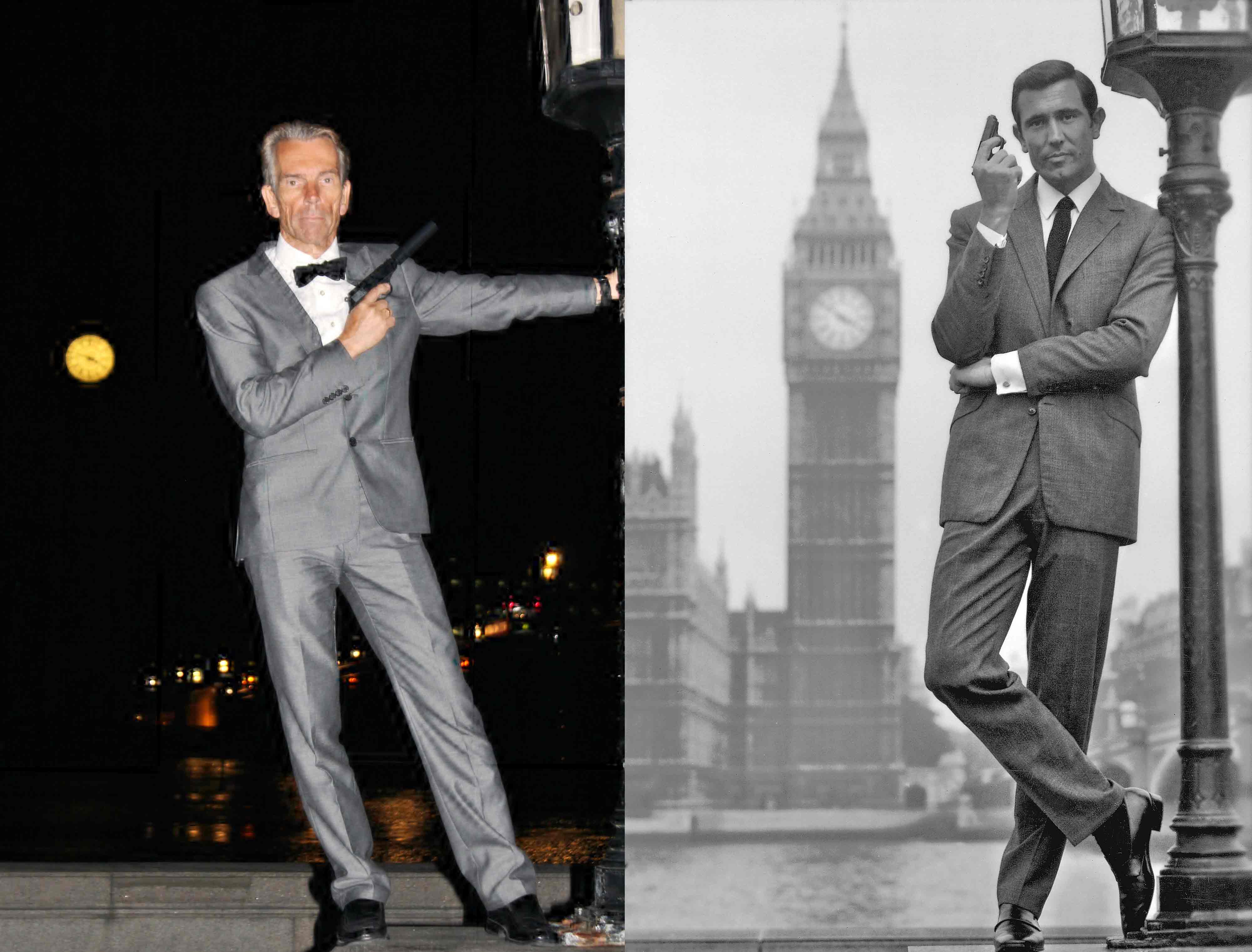 Gunnar Schäfer James Bond and George Lazenby as James Bond Big Ben London