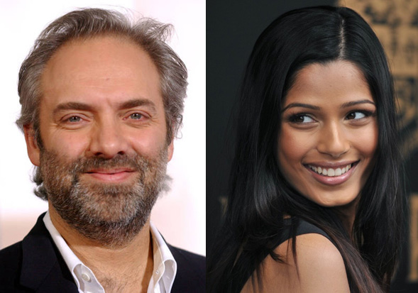 Sam Mendes and Freida Pinots in Bond 23