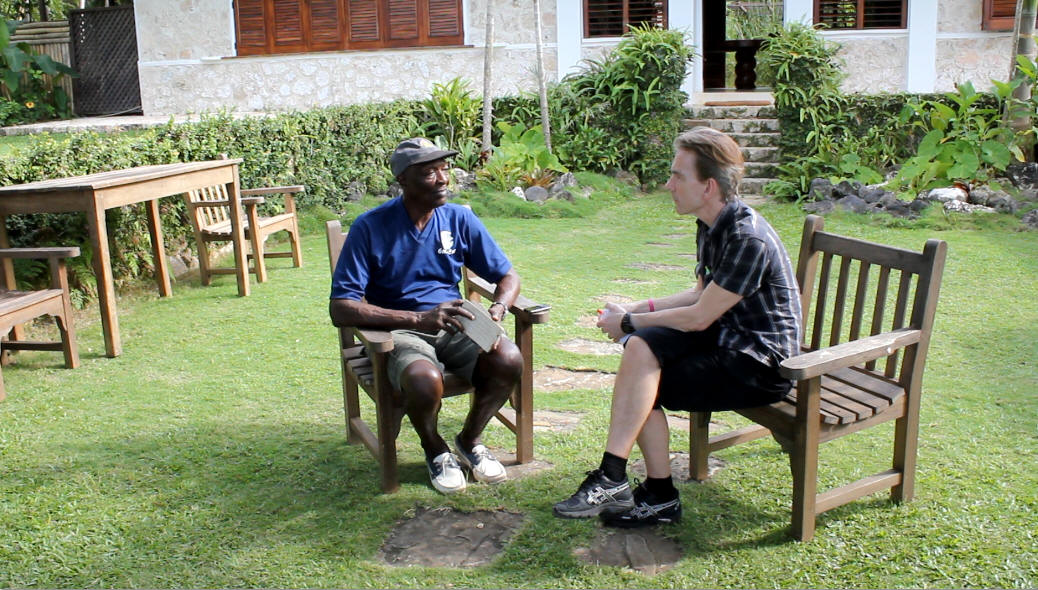 Ian Fleming's gardener, Dacosta Ramsey Ian Flemings Goldeneye House Oracabessa, Jamaica visit by James Bond Gunnar Schäfer..  