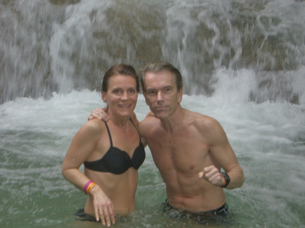 James Bond Gunnar Schfer at the Dunn`s River Fall Ochios Rios Jamaica. 