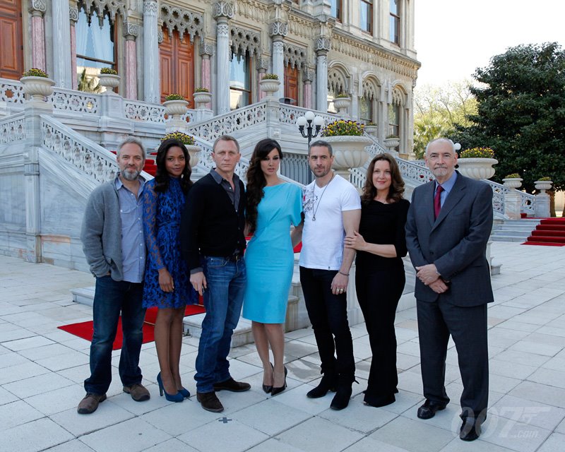 SKYFALL's Daniel Craig joined by Sam Mendes, Naomie Harris, Brnice Marlohe, Ola Rapace and producers Michael G. Wilson and Barbara Broccoli 