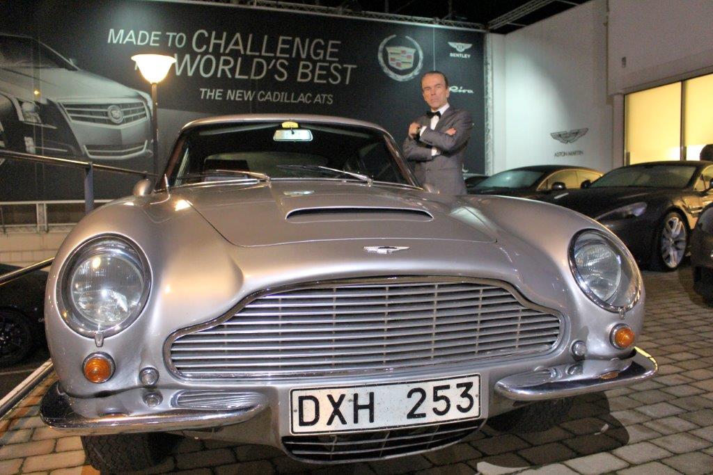 Aston Martin DB5 with James Bond Gunnar Schfer from James Bond 007 Museum in Nybro Sweden