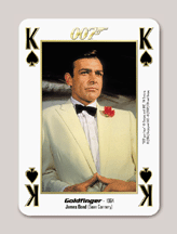 James Bond Deck 1 Deck of playing cards with original images of James Bond Movies 1-10  Number of cards: 55 (52   + 2 jokers   Playing Cards with original images of the James Bond Movies. These decks are a unique collection of images from Bonds history