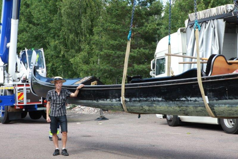 Unloading the Gondola in Sweden Nybro at The James Bond Museum now belong to 