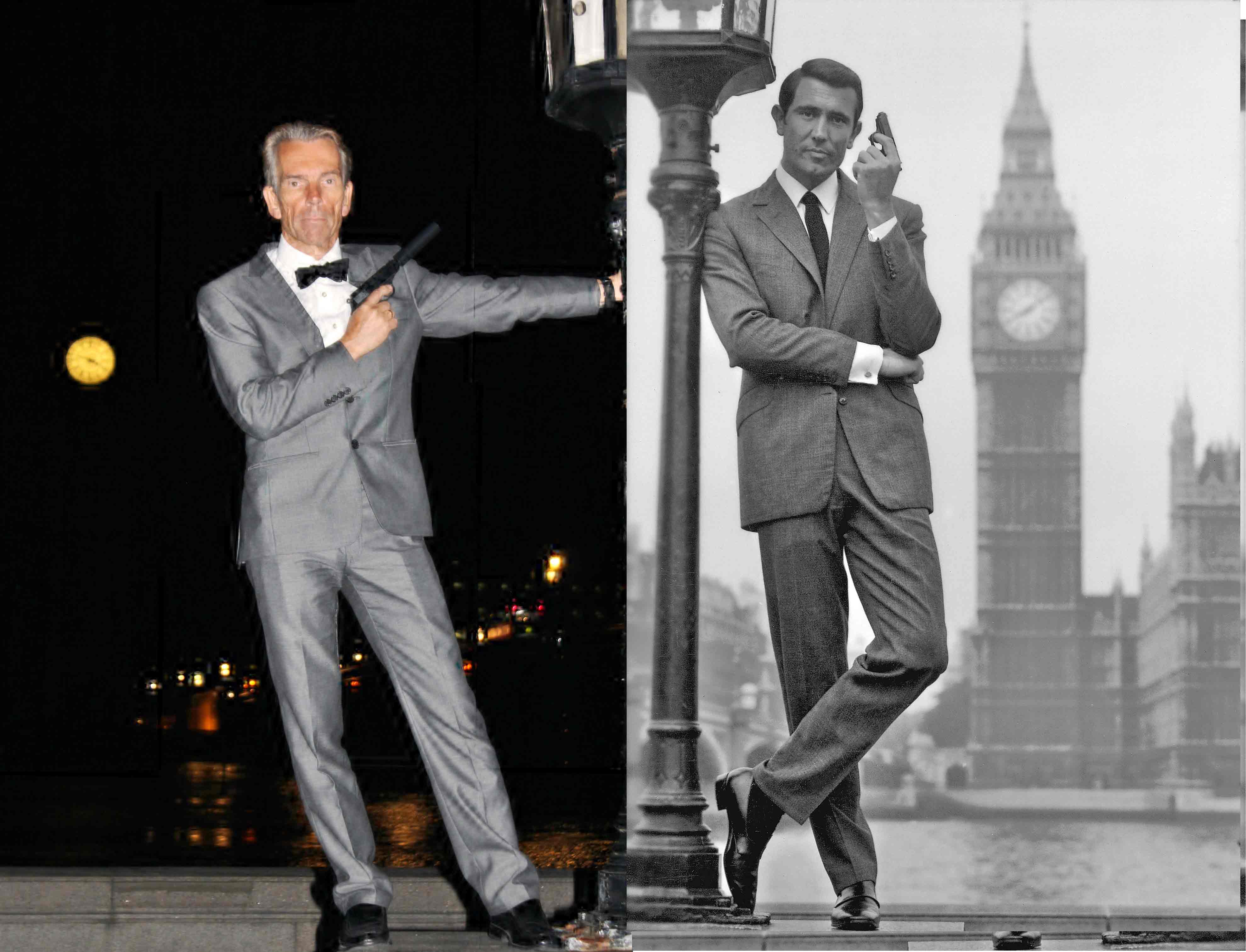 Gunnar Schfer James Bond and George Lazenby as James Bond Big Ben London