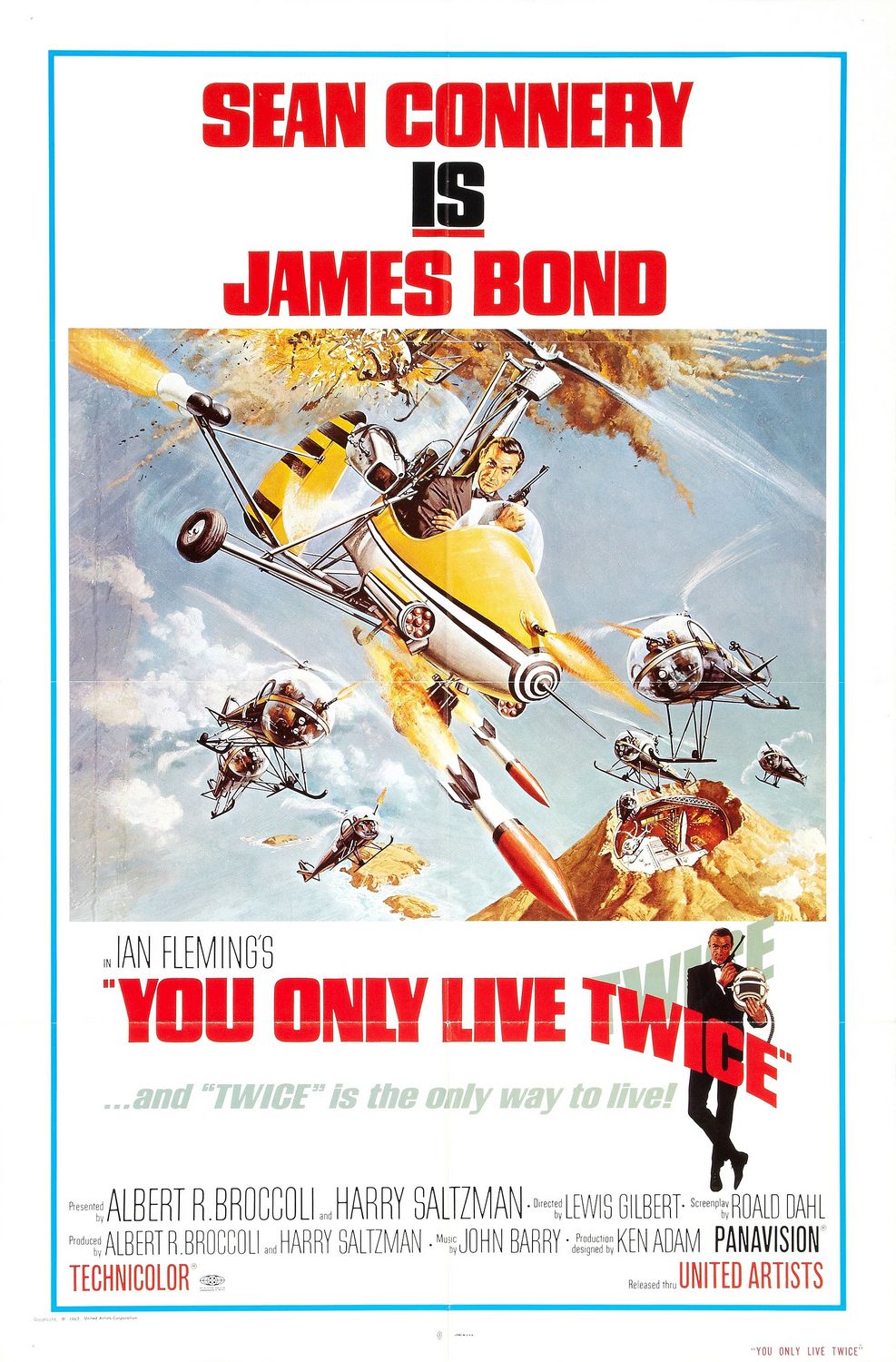 007 SI VIVE SOLO DUE VOLTE YOU ONLY LIVE TWICE POSTER JAMES BOND SEAN CONNERY 